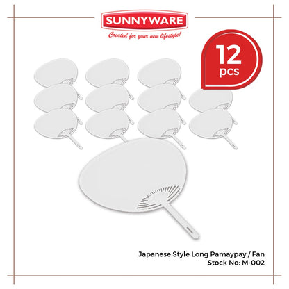 12pcs Japanese Style Long Pamaypay / Fan [Sunnyware M-002] | Plasticware | Householdware | Giveaways