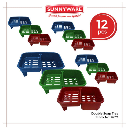 12pcs Double Soap Tray [Sunnyware 9732] | Plasticware | Householdware | Bathroom or Kitchen