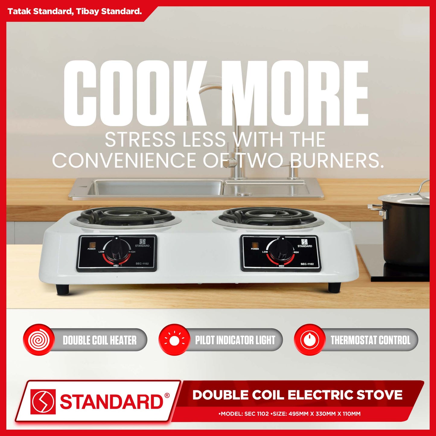 Standard Electric Stove Double Burner SEC-1102