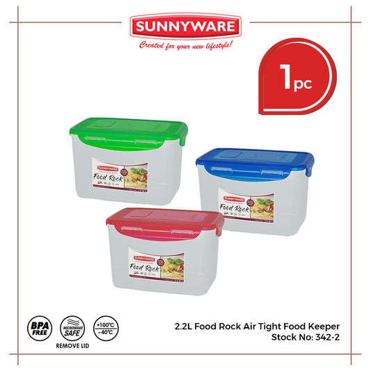 Sunnyware 342-2 2.2 L Food Rock Air Tight Food Keeper Container Leak Proof | Plastic Ware | BPA Free