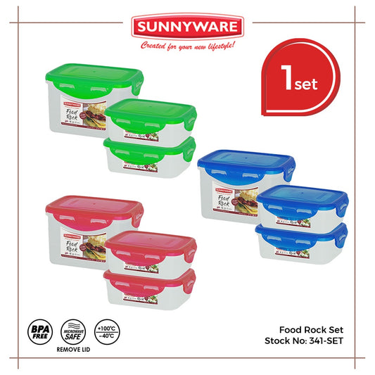 Sunnyware 341 3 pc Food Rock Set Air Tight Food Keeper Container Leak Proof