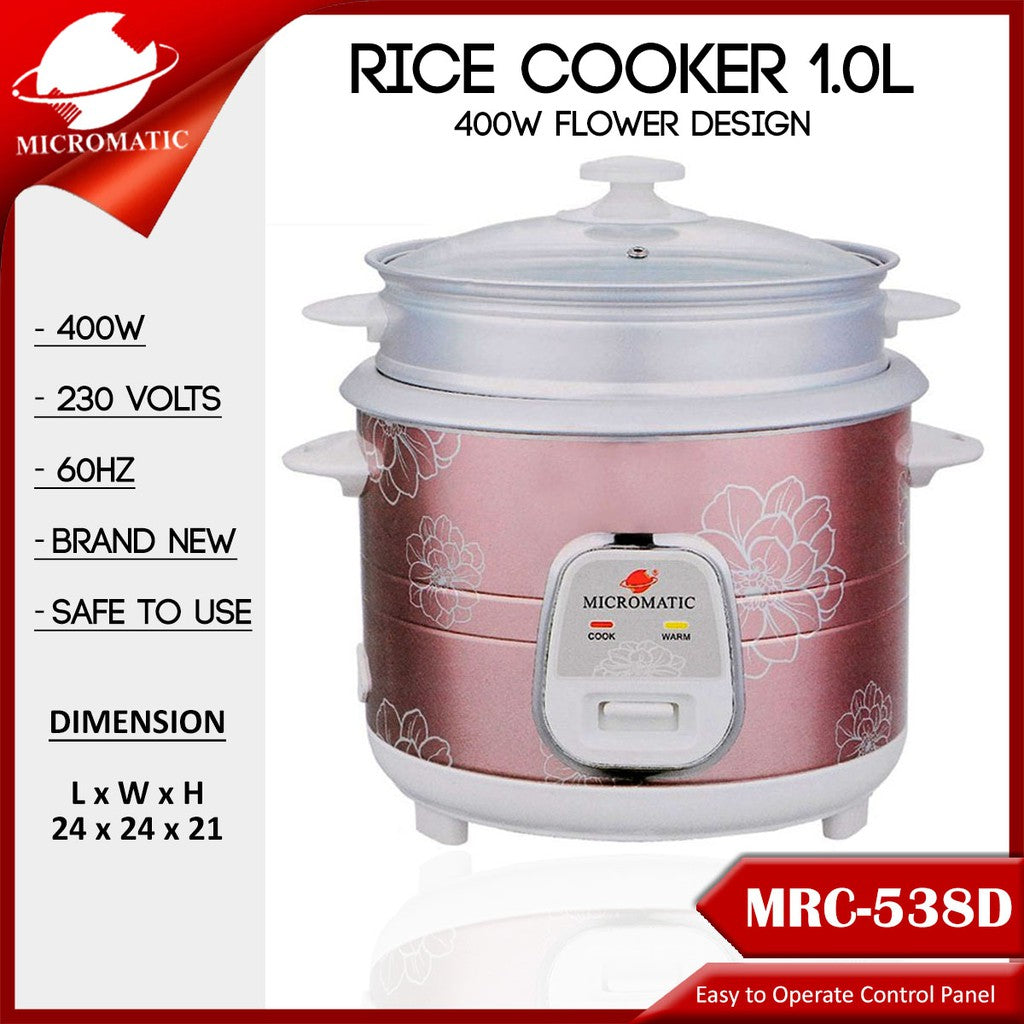 Micromatic MRC-538D Rice Cooker 1.0L Good for 3-5 Persons_White