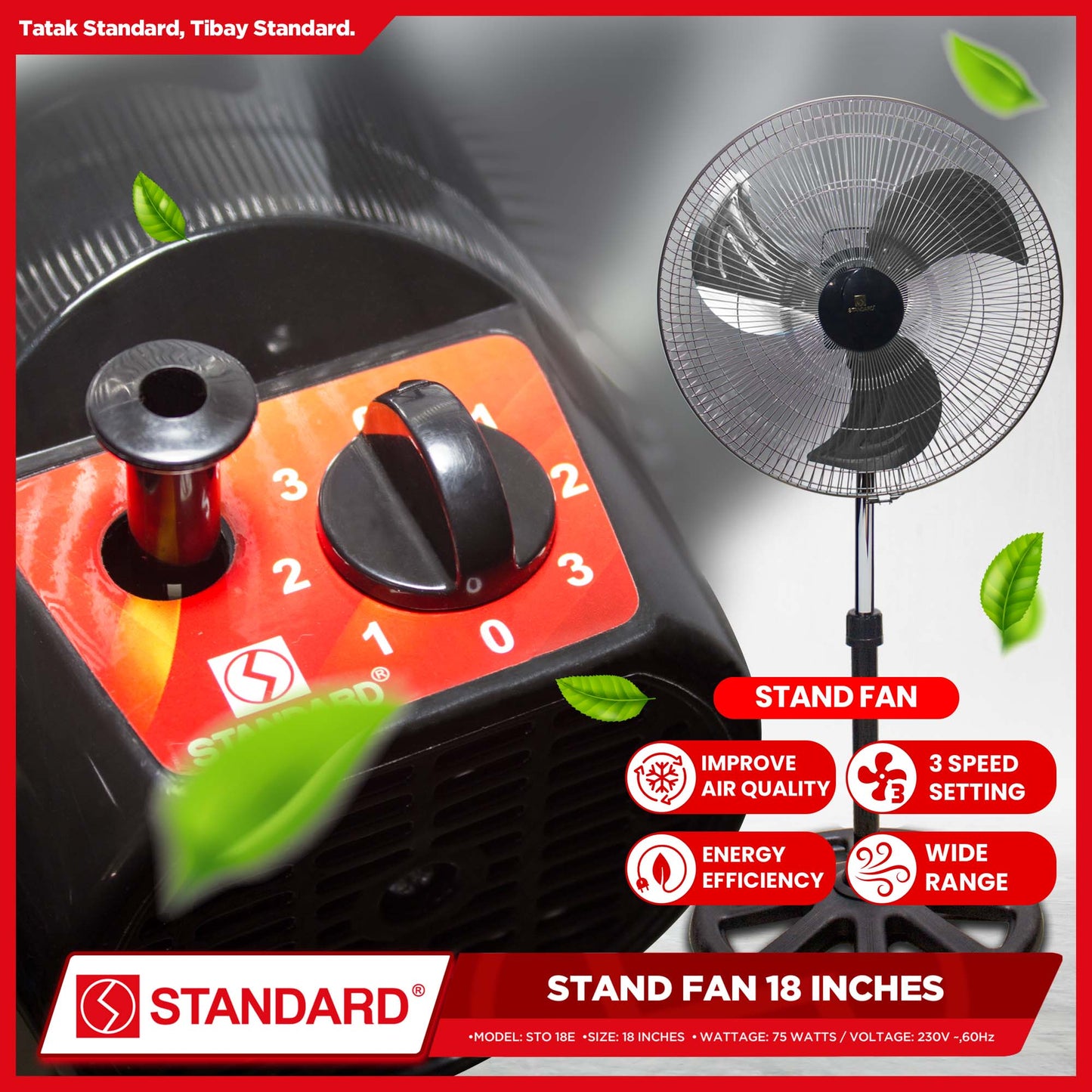 Standard Stand Fan 18" (Metal Fan Blade) STO-18E