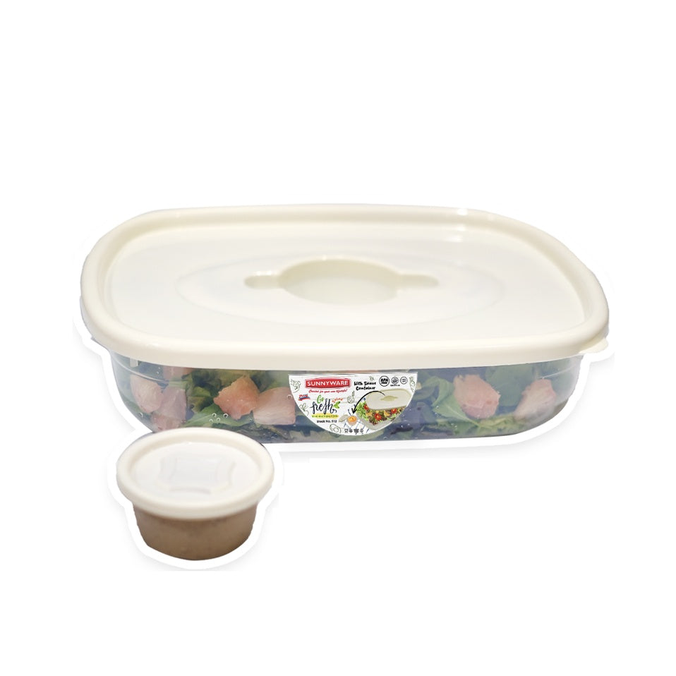 1pc 5L Go Fresh Salad Container - Cream [Sunnyware 512] | BPA Free | Freezer Safe | Microwavable