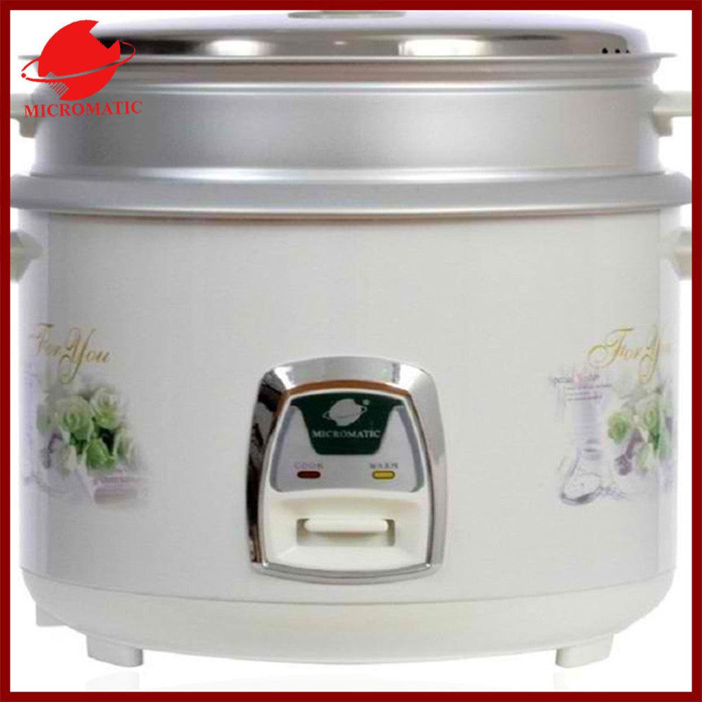 Micromatic MRC-9068 Rice Cooker 2.2L Good for 10-12 Persons_White_Steel cover