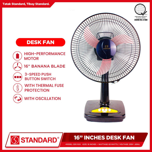 Standard Desk Fan 16" Banana Plastic Blade