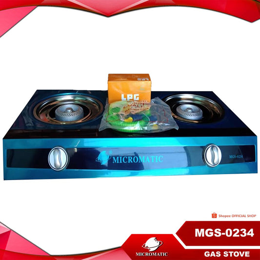 Micromatic MGS-0234 Double Stainless Burner Gas Stove(regulator not included)