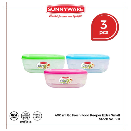 3pcs 400mL Go Fresh Food Keeper Extra Small [Sunnyware 501] | Plasticware | Kitchenware | BPA Free