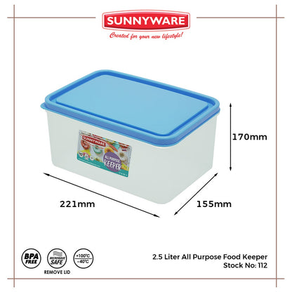 3pcs 2.5 liter All Purpose Food Keeper [Sunnyware 112] | Plasticware | Food Storage | BPA Free