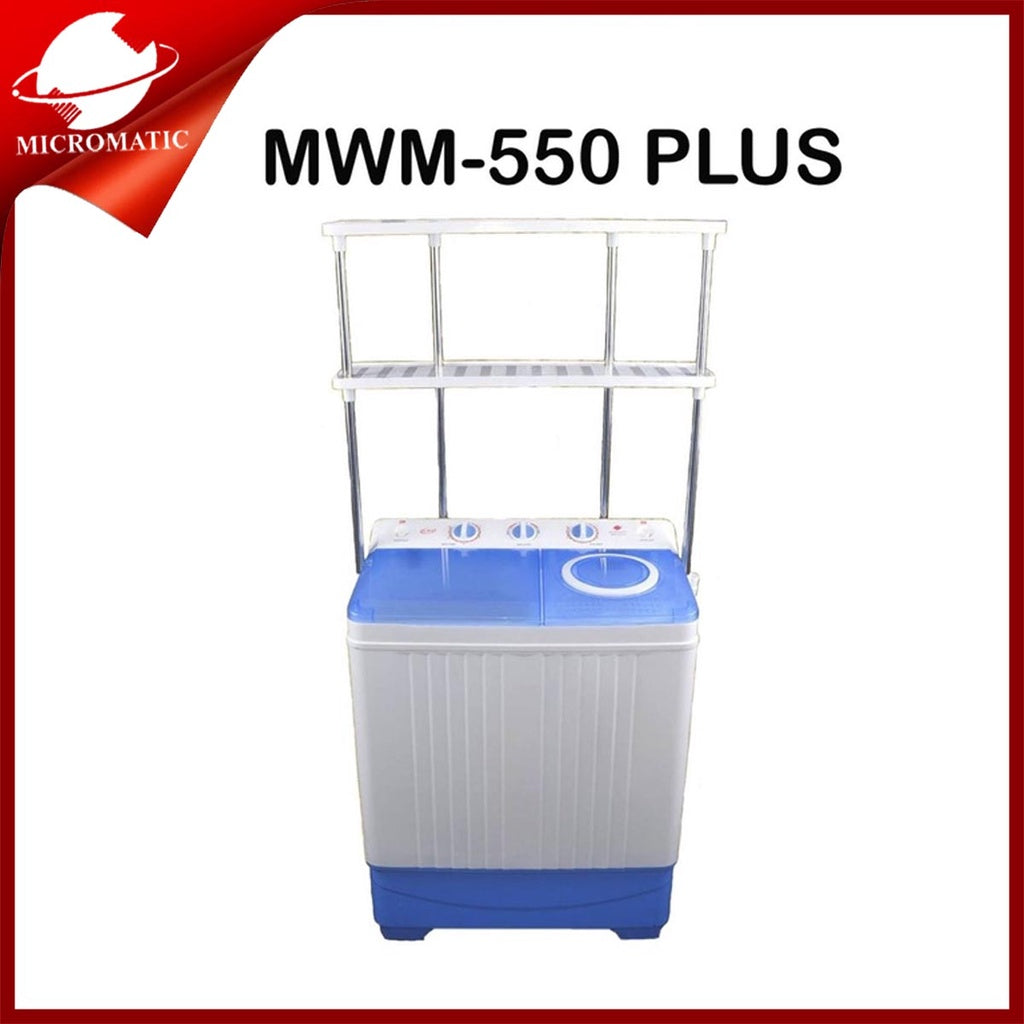 Micromatic MWM-550PLUS 5.5kg Wash Capacity Powerful Motor with Laundry rack