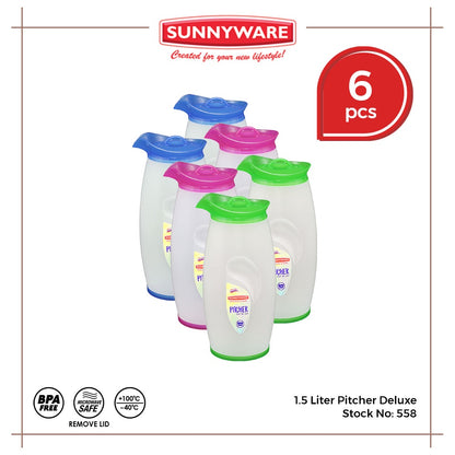 6pcs 1.5 liter Pitcher – Deluxe [Sunnyware 558] | Plasticware | Drinkware | Jug and Pitcher