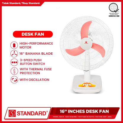 Standard Desk Fan 16" Banana Plastic Blade