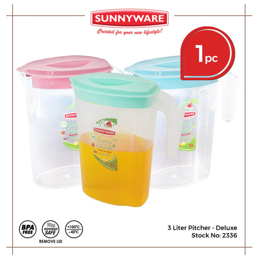 1pc 3L Pitcher – Deluxe [Sunnyware 2336] | BPA Free | Plasticware