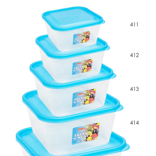 Sunnyware 411 to 414 4pc Set Keep it Fresh square Food Keeper | Plasticware | Plastic Container