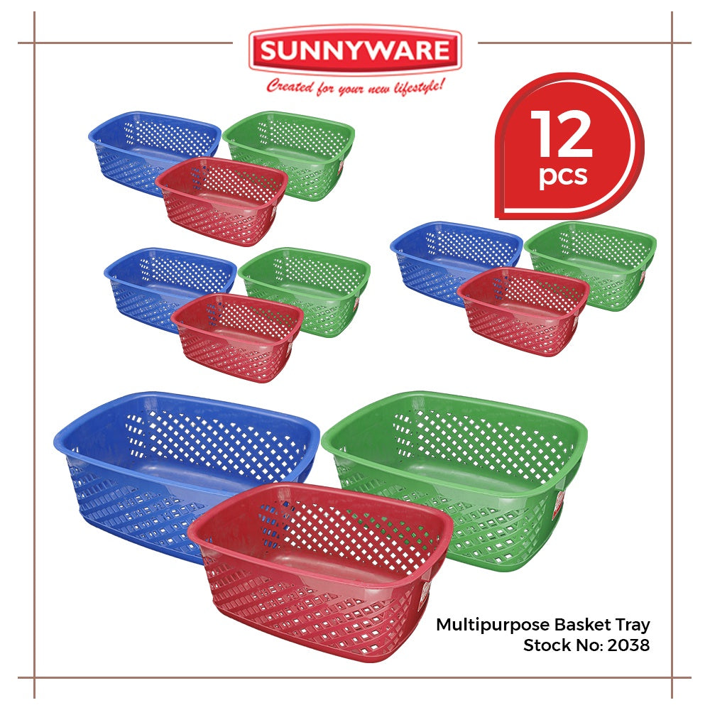 12pcs Multipurpose Basket Tray [SUN-2038] | Plasticware | Kitchenware | Organizer | Modern Design