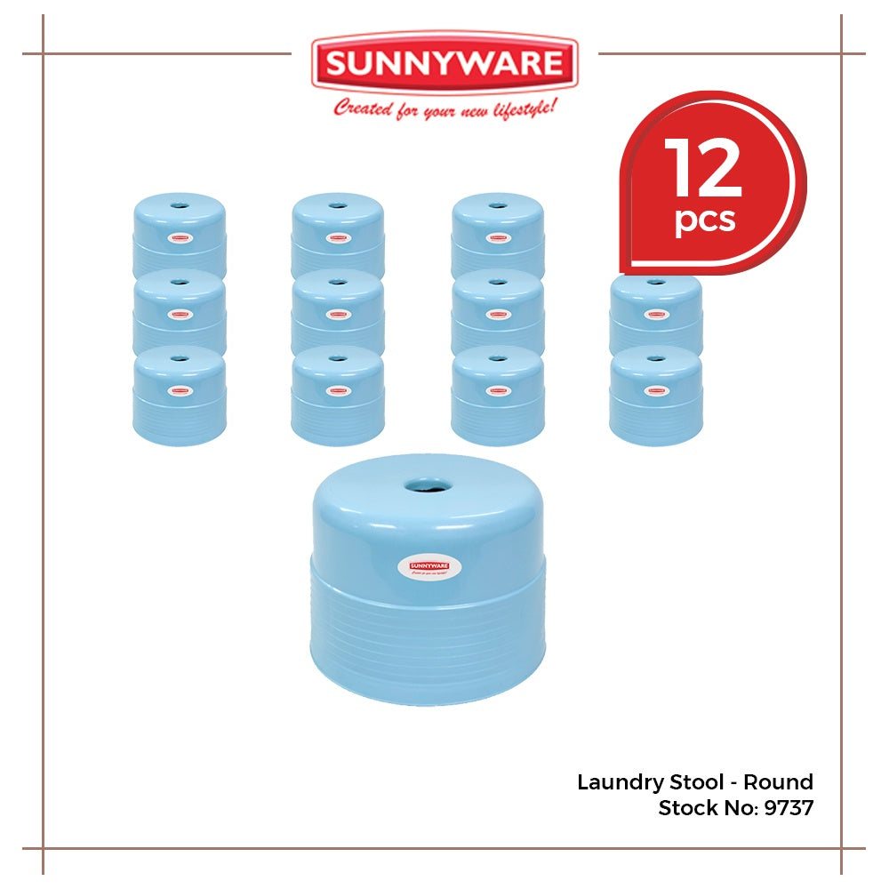 12pcs Laundry Stool - Round [Sunnyware 9737] | Plasticware | Laundryware | Stool | Round Chair