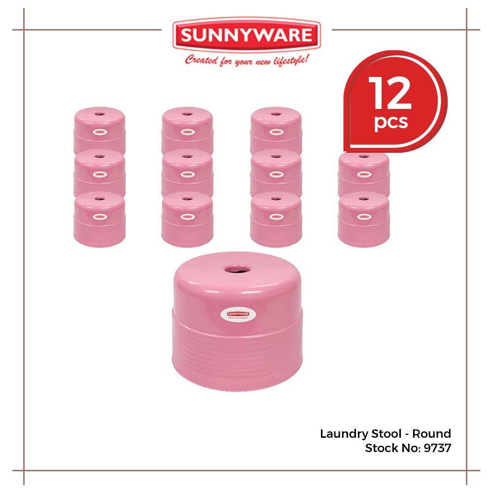 12pcs Laundry Stool - Round [Sunnyware 9737] | Plasticware | Laundryware | Stool | Round Chair