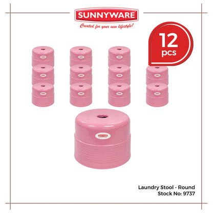 12pcs Laundry Stool - Round [Sunnyware 9737] | Plasticware | Laundryware | Stool | Round Chair