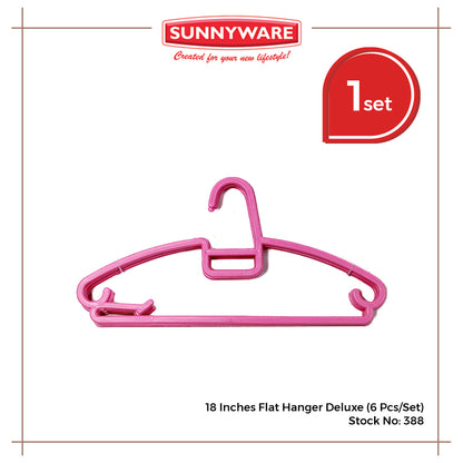 Sunnyware 388 (6 pcs) 18 Inches Flat Hanger Deluxe