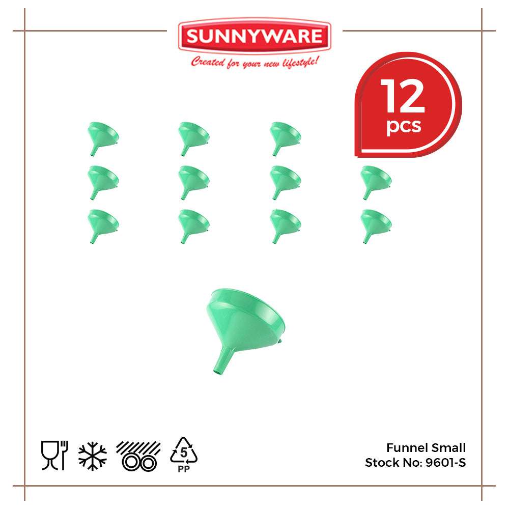 12pcs Funnel Small [Sunnyware 9601-S] | Plasticware | Kitchenware | Utensil | for Juice Jar