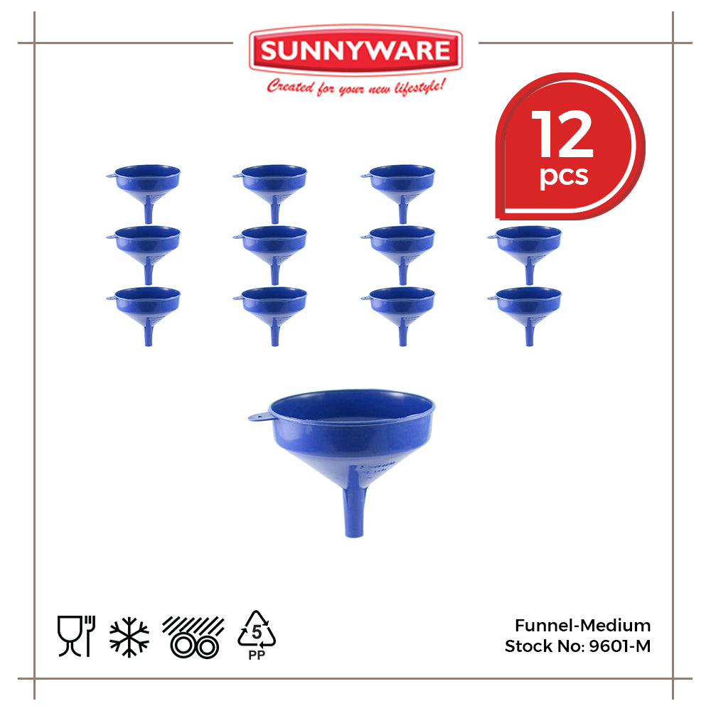 12pcs Funnel Medium [Sunnyware 9601-M] | Plasticware | Kitchenware | Kitchen Utensil | Embudo