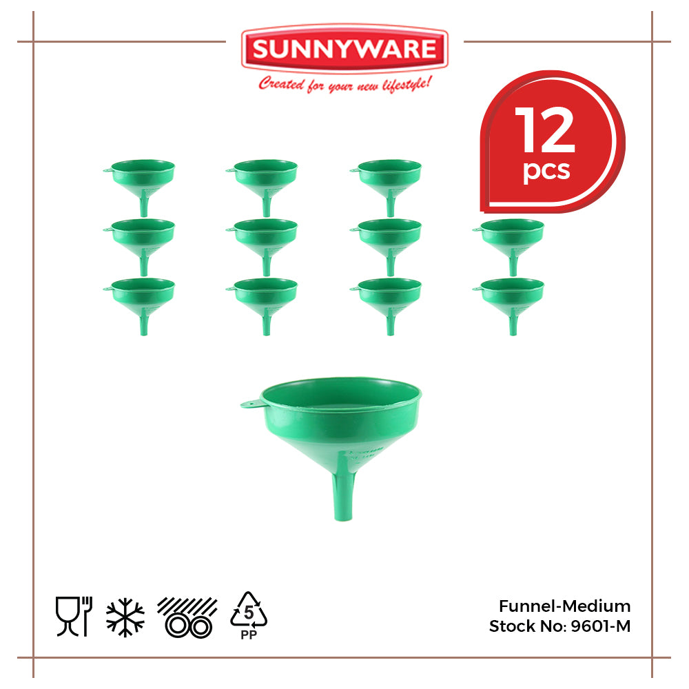 12pcs Funnel Medium [Sunnyware 9601-M] | Plasticware | Kitchenware | Kitchen Utensil | Embudo