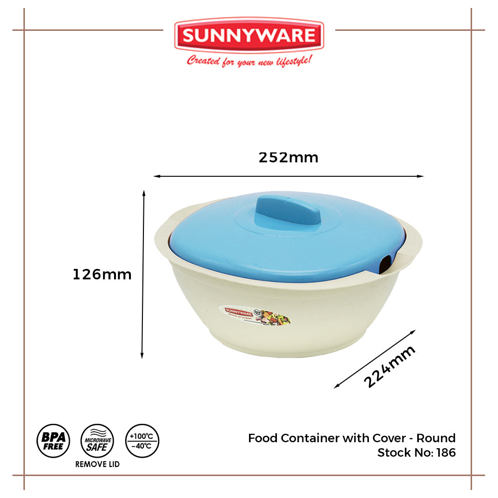 12pcs Food Container with Cover - Round [Sunnyware 186] | Plasticware | Kitchenware | Food Storage