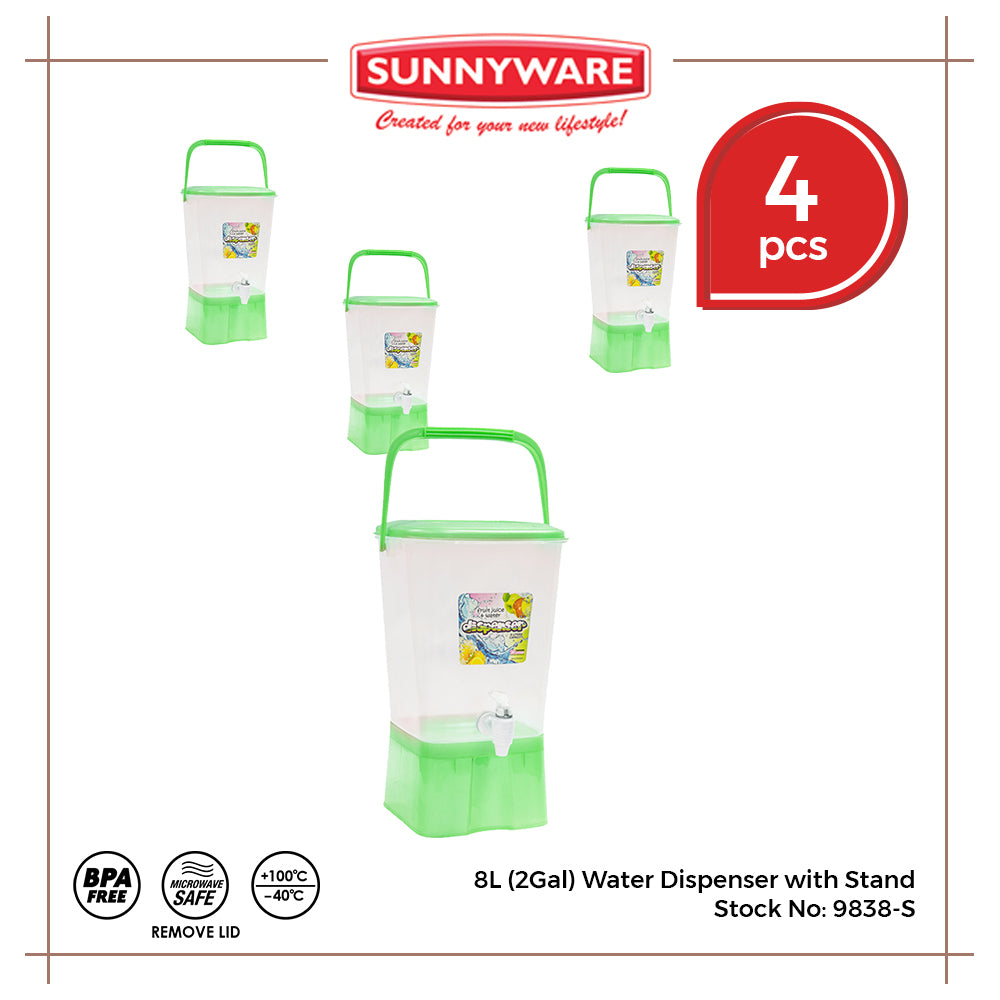 4pcs 8L (2Gal) Water Dispenser with Stand [Sunnyware 9838-S] | Plasticware | Drinkware | Water Jug