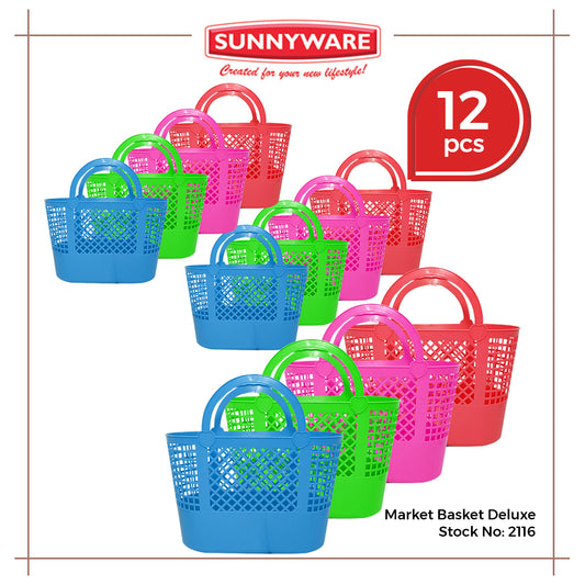 12pcs Market Basket Deluxe [Sunnyware 2116] | Plasticware | Baskets | Householdware | Palengke