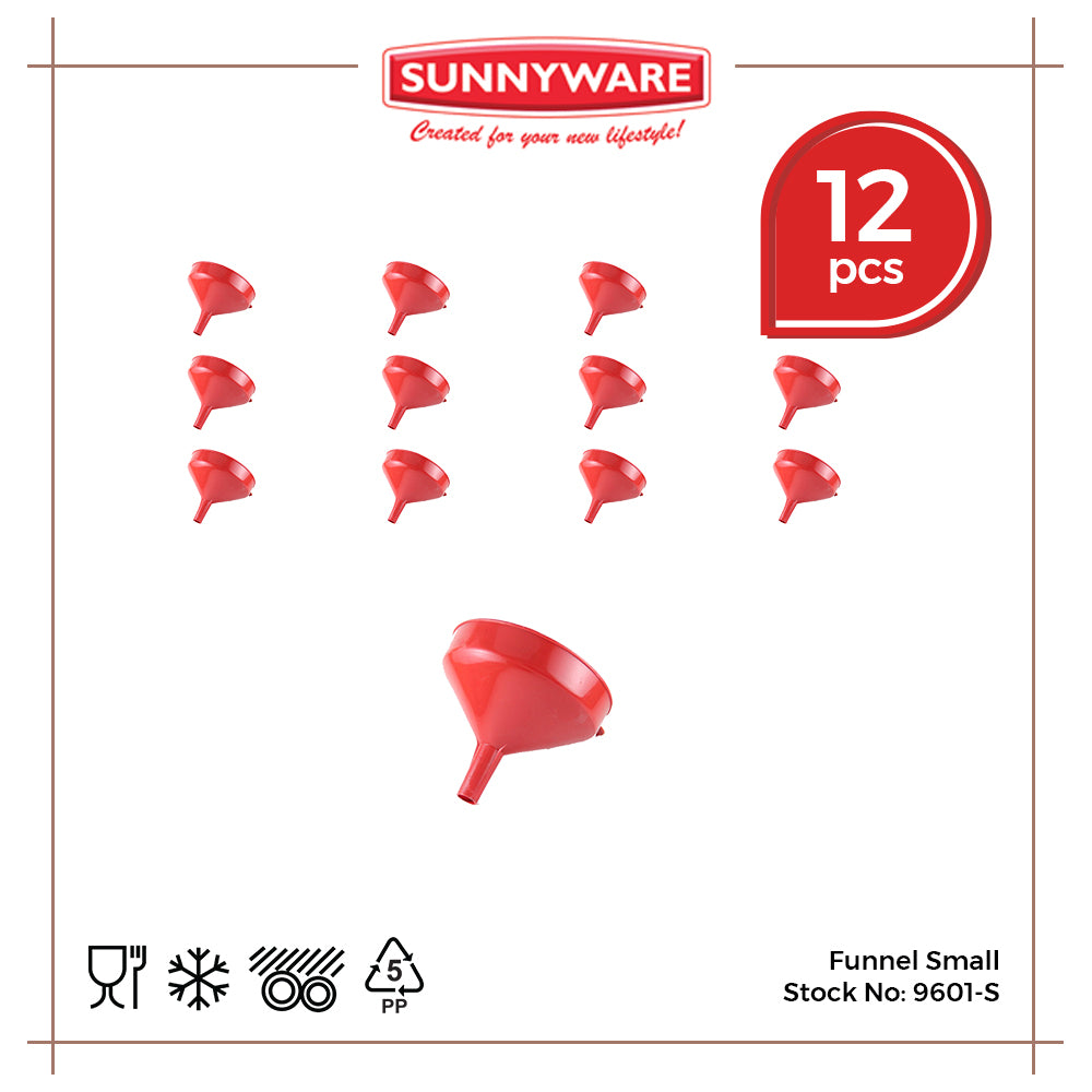 12pcs Funnel Small [Sunnyware 9601-S] | Plasticware | Kitchenware | Utensil | for Juice Jar