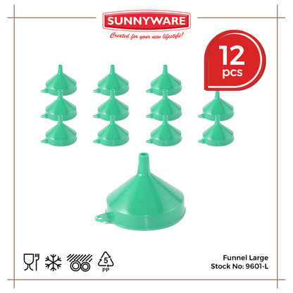 12pcs Funnel Large [Sunnyware 9601-L] | Plasticware | Kitchenware | Kitchen Utensil | Embudo