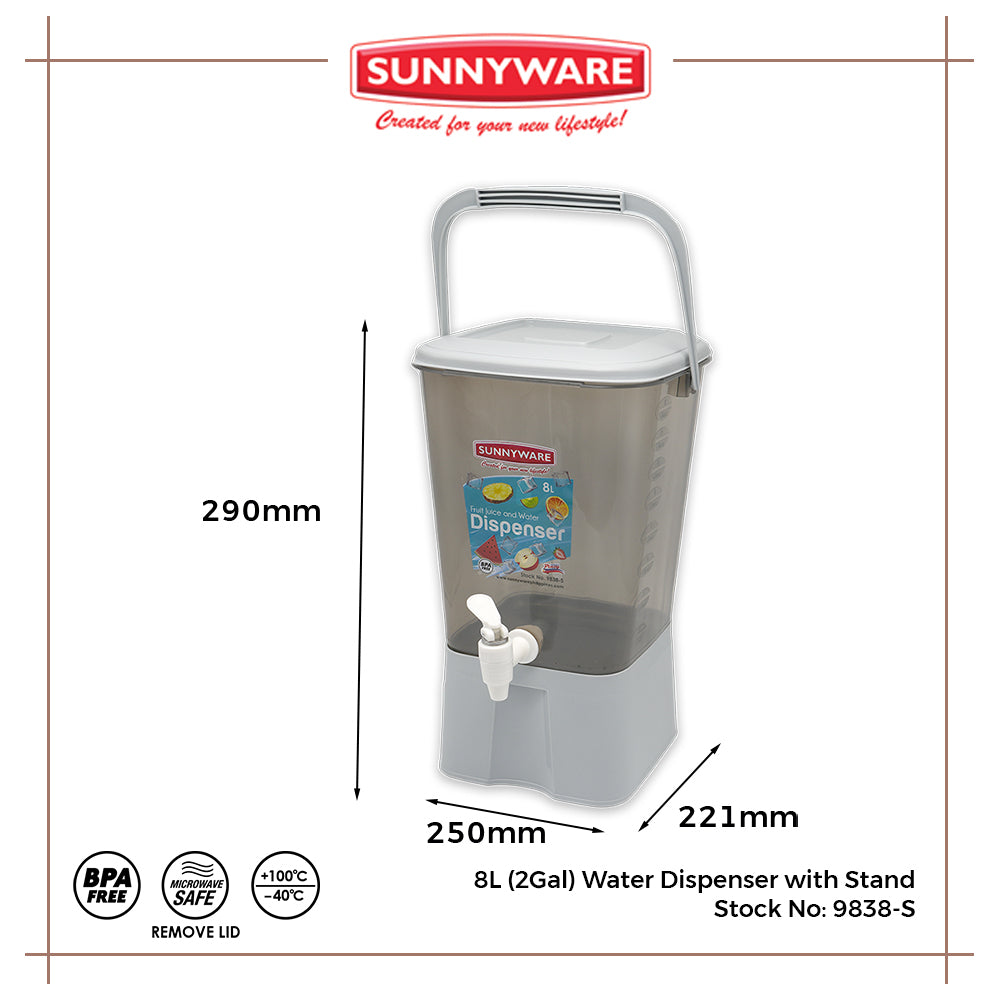 4pcs 8L (2Gal) Water Dispenser with Stand [Sunnyware 9838-S] | Plasticware | Drinkware | Water Jug