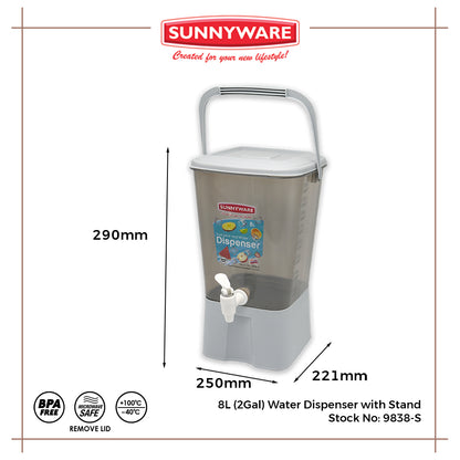 4pcs 8L (2Gal) Water Dispenser with Stand [Sunnyware 9838-S] | Plasticware | Drinkware | Water Jug