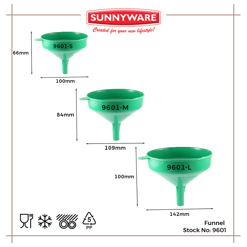 12pcs Funnel Medium [Sunnyware 9601-M] | Plasticware | Kitchenware | Kitchen Utensil | Embudo