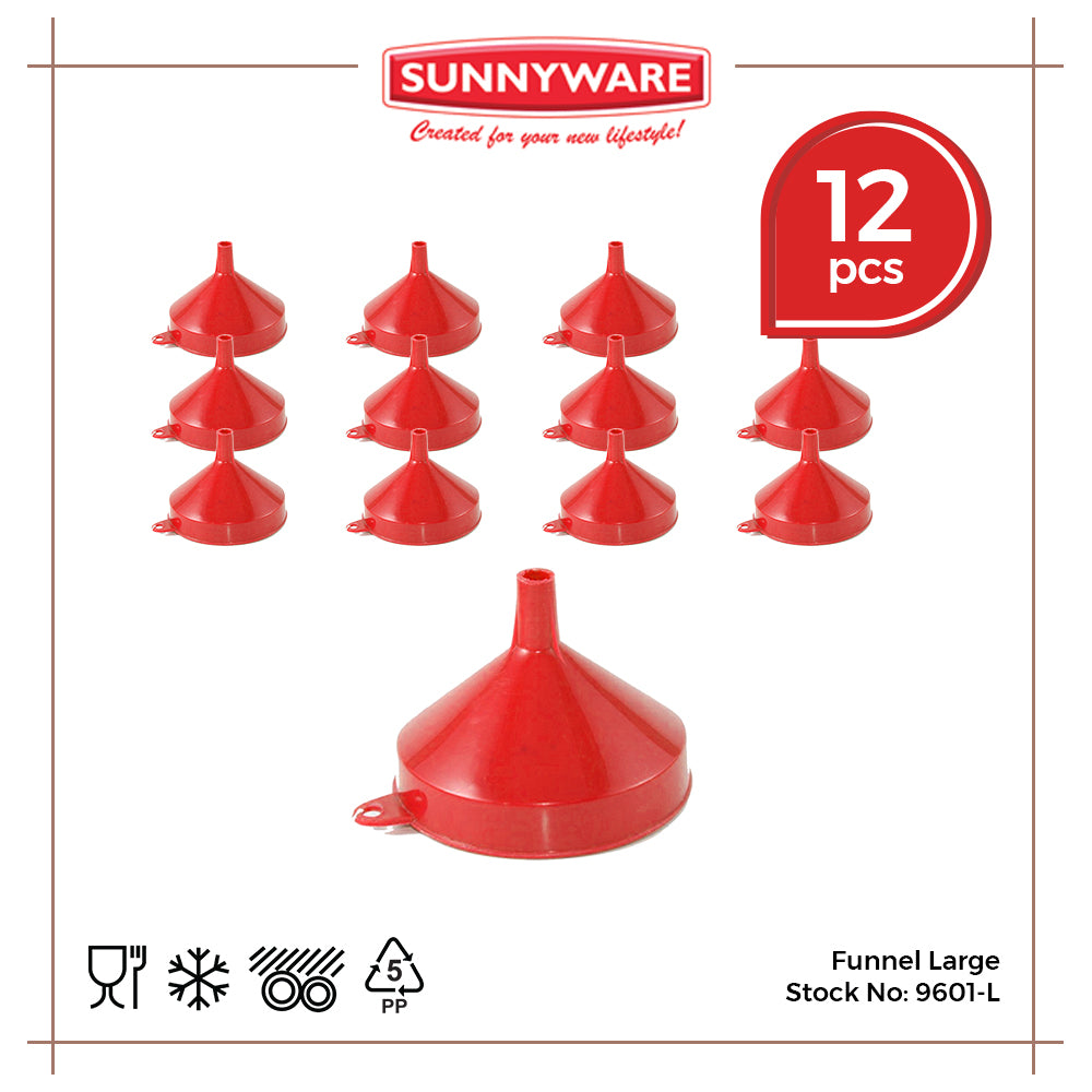 12pcs Funnel Large [Sunnyware 9601-L] | Plasticware | Kitchenware | Kitchen Utensil | Embudo