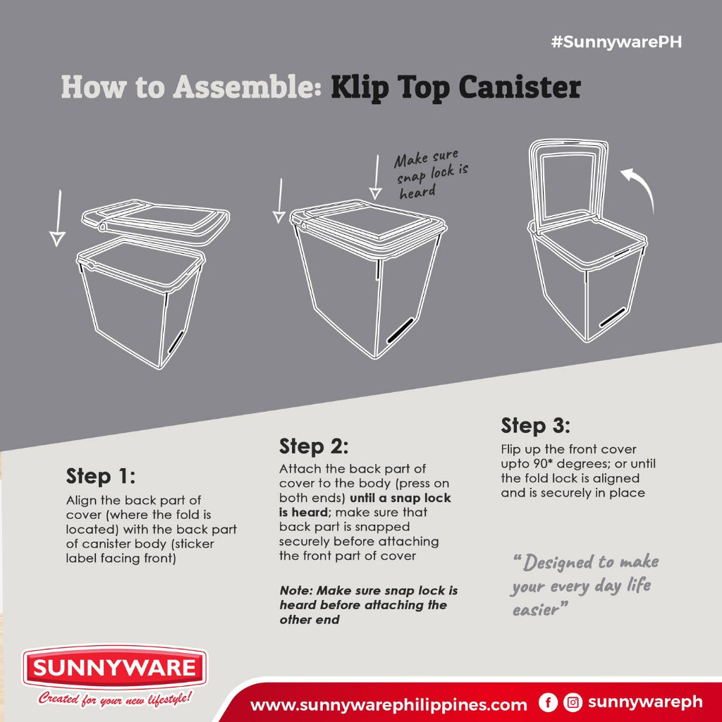 Sunnyware 336 Kitchen Organizer set kliptop & stuff em all | Klip Top Canister | Plastic Ware