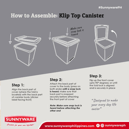 Sunnyware 336 Kitchen Organizer set kliptop & stuff em all | Klip Top Canister | Plastic Ware