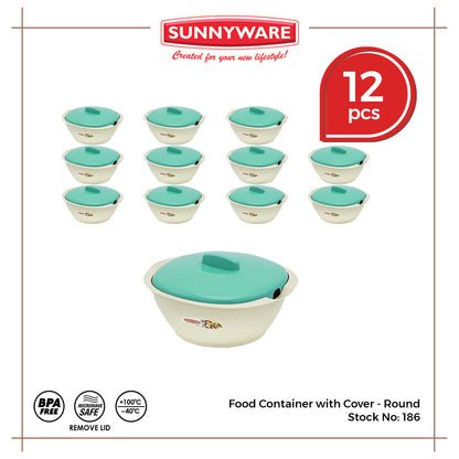 12pcs Food Container with Cover - Round [Sunnyware 186] | Plasticware | Kitchenware | Food Storage