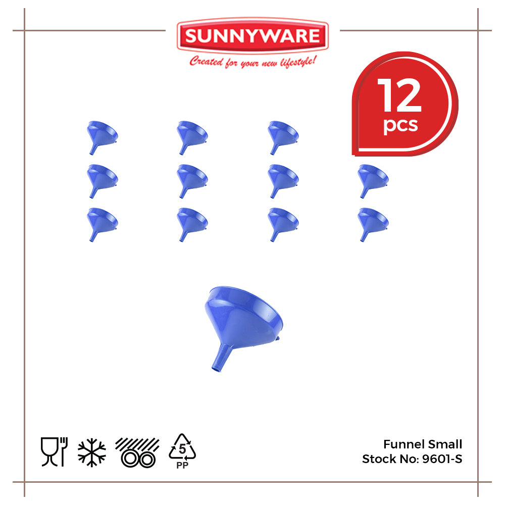 12pcs Funnel Small [Sunnyware 9601-S] | Plasticware | Kitchenware | Utensil | for Juice Jar