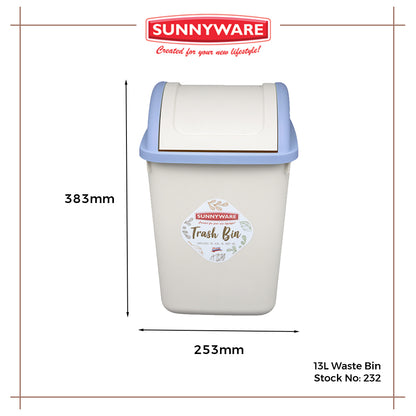 3pcs 13L Waste/Trash Bin [Sunnyware 232] | Plasticware | Householdware | Waste Bin | Garbage Bin