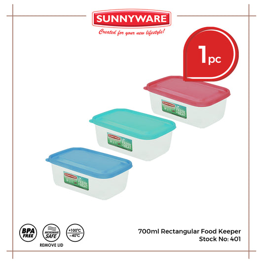 Sunnyware 401 700ml Rectangular Food Keeper | Plasticware | Plastic House Ware Container