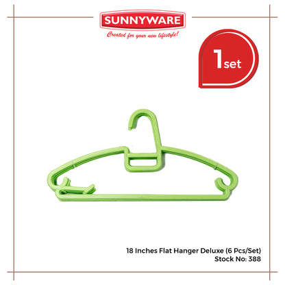 Sunnyware 388 (6 pcs) 18 Inches Flat Hanger Deluxe