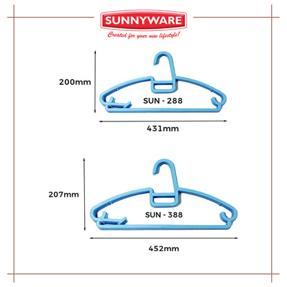 Sunnyware 388 (6 pcs) 18 Inches Flat Hanger Deluxe