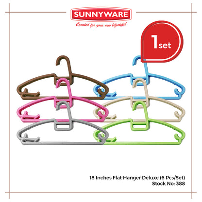 Sunnyware 388 (6 pcs) 18 Inches Flat Hanger Deluxe