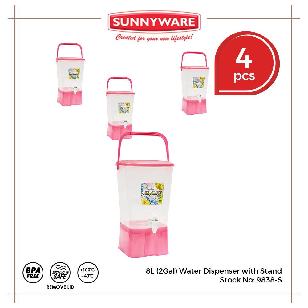 4pcs 8L (2Gal) Water Dispenser with Stand [Sunnyware 9838-S] | Plasticware | Drinkware | Water Jug