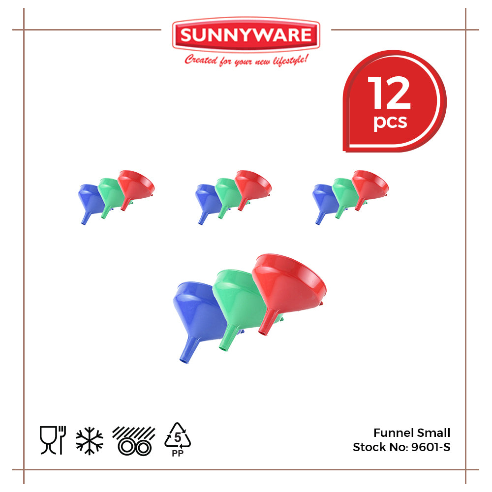 12pcs Funnel Small [Sunnyware 9601-S] | Plasticware | Kitchenware | Utensil | for Juice Jar