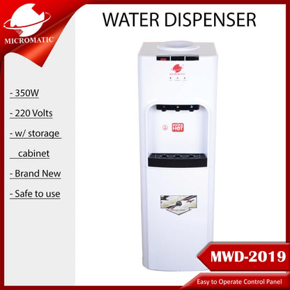 Micromatic MWD-2019 Freestanding Water Dispenser Compressor Type Cooling with Storage Cabinet