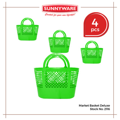 4pcs Market Basket Deluxe [Sunnyware 2116] | Plasticware | Baskets | Householdware | Palengke