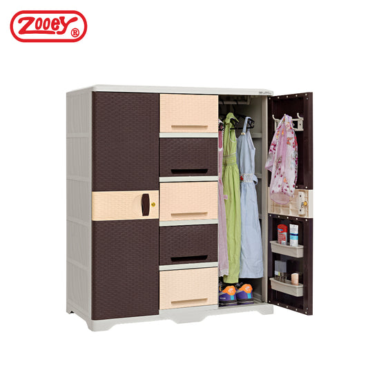 Zooey Super Rattan Dual Cabinet Wardrobe Clothes Organizer