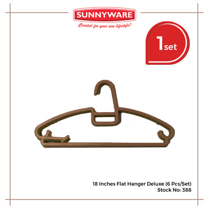 Sunnyware 388 (6 pcs) 18 Inches Flat Hanger Deluxe